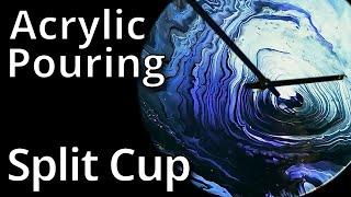 #25 Split Cup Galaxy Acrylic Paint Pour on a Cake Board / Making a Clock / Inspired by Julie Cutts