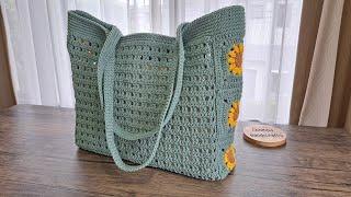 Crochet Bag DIY | Easy Crochet Flower Granny Square Bag Tutorial Step by Step