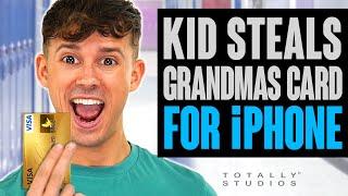 Kid STEALS Grandma’s CREDIT CARD to buy NEW iPHONE. He Regrets it Immediately. Totally Studios.