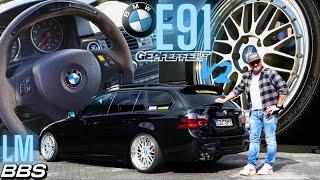 BMW E91 mit gepfeffert V2 mit Sturzdomlager und BBS LM