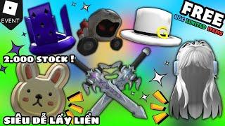 LẤY NGAY RABBIT COOKIE + Purple Domino Crown + tóc nữ trắng Y2K và các items Free UGC Limited Roblox