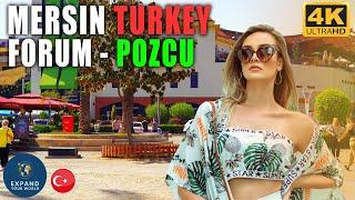 Mersin Walking Tour | FORUM - POZCU | Turkey 4K