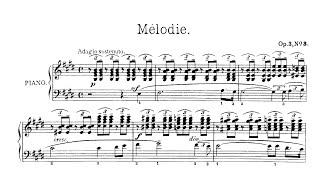 Sergei Rachmaninoff (19 years old): Mélodie in E major op. 3 No. 3 for piano (Score)