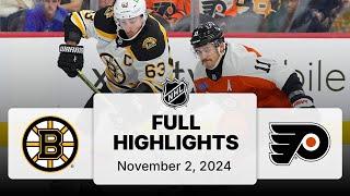 NHL Highlights | Bruins vs. Flyers - November 2, 2024