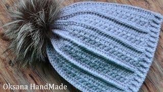 Стильная шапка крючком. Узор звездочки. Мастер класс. Hat Crochet