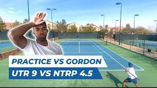 COMMITTED to IMPROVE my Tennis FITNESS (Djokovic's Drill) | Sandrato (UTR 9) vs Gordon (NTRP 4.5)