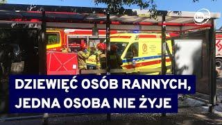 Samochód wjechał w przystanek przy Woronicza w Warszawie. Wśród rannych 3,5-letnie dziecko