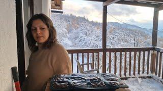 Snow Arriving in Isolated Mountain Village