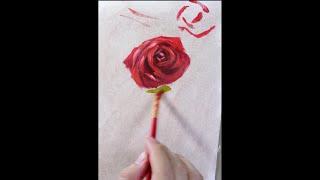 Painting a rose  in Oils #shorts