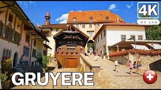 Gruyères, Switzerland 4K-  A Charming village in a Picture-Perfect landscape 4K - walking tour