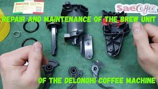 Repair and maintenance of the brew unit of the Delonghi coffee machine.