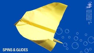 EASY PAPER AIRPLANE How to make a paper plane that spins and flies - Manta Ray