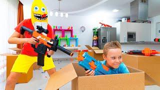 Nerf Mystery Box Challenge w/ Roman and Max