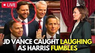 US House Senate: JD Vance Caught Laughing As Kamala Harris Fumbles During Pledge of Allegiance |N18G