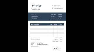 Simple Invoice |Invoice Template| Editable Invoice| Printable Invoice