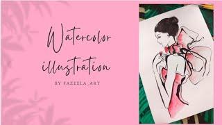 WATERCOLOR TUTORIAL: How to Paint Fashion illustration
