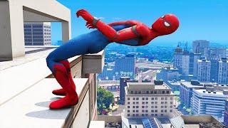 GTA 5 Spiderman Falling off Highest - Funny Moments & GTA 5 Gameplay Fails