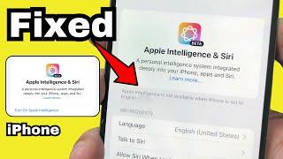 [Fixed] Apple intelligence is Not Available When iPhone is Set to English Language