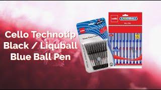 Cello Technotip Black / Liquball Blue Ball Pen Unboxing