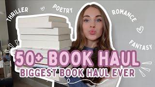 my BIGGEST book haul EVER!    *50+ book unboxing haul*