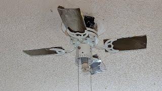 Littleton ceiling fan with cardboard blades! possibly 32 inches.