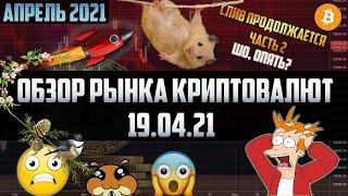 Обзор рынка криптовалют 19.04.21. Апрель 2021. Dogecoin to the moon, пока рынок to the dno. Паника!