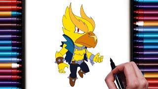 How To Draw Phoenix Crow  | Brawl Stars | Step By Step | Tutorial