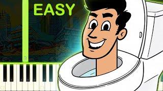 SKIBIDI TOILET CARTOON OPENING THEME  - EASY Piano Tutorial