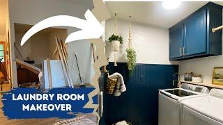 REVEAL - DIY Laundry Room Makeover from a Wet Bar #diyhomeprojects #laundryroommakeover