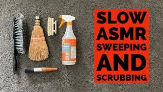 ASMR - Video #25 - Cleaning rug slow. Sweeping and brushing softer