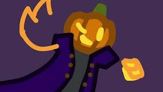 Halloween Art: Pumpkin Mage and a Black Cat