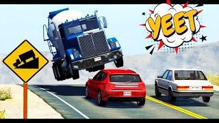 Crashes and Speed Bumps in BeamNG Drive - Realistic Car Crashes