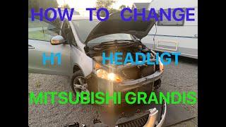 HOW TO CHANGE HEADLIGHT BULB H1 MITSUBISHI GRANDIS