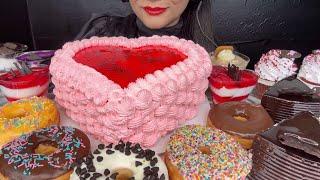 ASMR EATING CHOCOLATE CAKE,STRAWBERRY CAKE,DONUT,RED VELVET CUP CAKE,MOUSSE CAKE OREO *FOOD VIDEO*