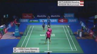 Dubai World Superseries Finals 2015 | Badminton SF M1-MD | Lee/Yoo vs Ahs/Set