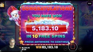 Massive Win in R250 Gameplay Bonus Hunting Session! Sweet Bonanza Xmas Hollywoodbets Pragmatic Play