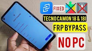 Tecno Camon 18i (CG6) Frp Bypass Android 12/Google Account Remove Without Pc