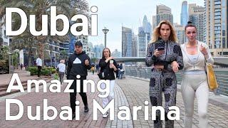 Dubai [4K] Amazing Dubai Marina Walking Tour 2024 