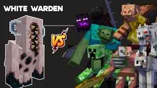 New White Warden vs Mutant creatures - Warden vs mutant mobs - Warden vs all mutants mobs minecraft