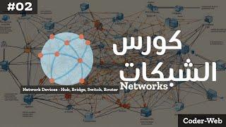 #02 Learn Networks (Arabic) 2024 - Network Devices - Hub, Bridge, Switch, Router | اساسيات الشبكات