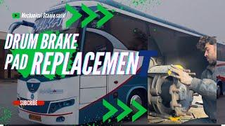 Mechanical Scania Saeid:drum brake pad replacement, by a professional mechanic