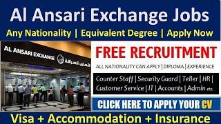 Al Ansari Exchange Jobs In Dubai With Visa 2024 #dubaijobs #jobsindubaionvisitvisa