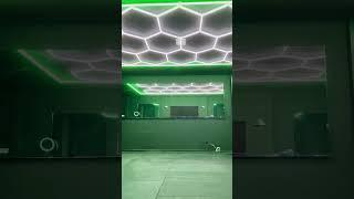 LED Hexagon lighting #sparkylife #led #mancave #hexagon #electrician #diy#tech