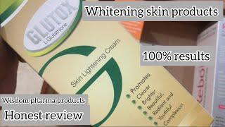 My whitening skincare routine | wisdom pharma products HONEST review | glutathione serum & vitamin C