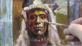 Indian time-lapse Oil Painting demo by Peter Chorao