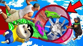 SHINCHAN AND FRANKLIN TRIED IMPOSSIBLE CAR BLADE PARKOUR CHALLENGE GTA 5