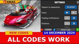 *NEW CODES* [XMAS & SHELBY!] Car Dealership Tycoon ROBLOX | ALL CODES | DECEMBER 14, 2024