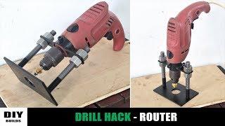 Make A Router Attachment For Drill Machine | DIY