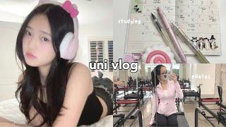 uni STUDY vlog: trying pilates & golf, studying for midterms, friend hangouts, cute nails