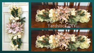 EASY HIGH END YARDSTICK CENTERPIECE/DOOR SWAG/GARLAND DIY HOLIDAY WREATH FLORAL ARRANGEMENT 